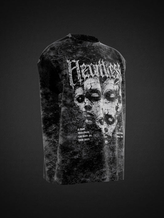 HEARTLESS ACID WASH UNISEX BOXY VEST