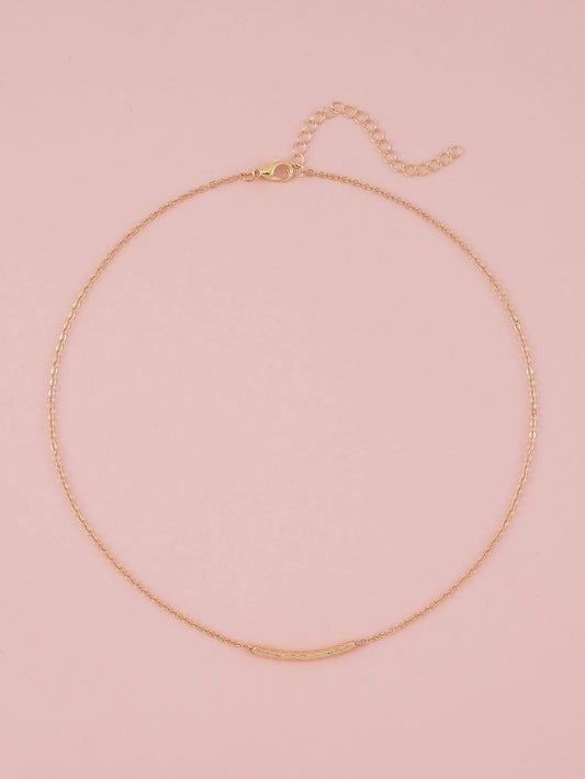 Curved Pipe Charm Necklace - DropShp