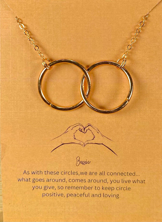 Silver Infinity & Double Ring Necklace Combo - DropShp