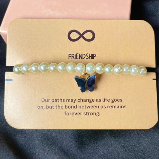 Black & White Butterfly Necklace and Bracelet Combo | Perfect For Dailywear - DropShp