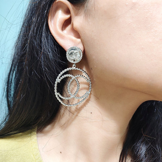 Silver Textured chic Earrings - DropShp
