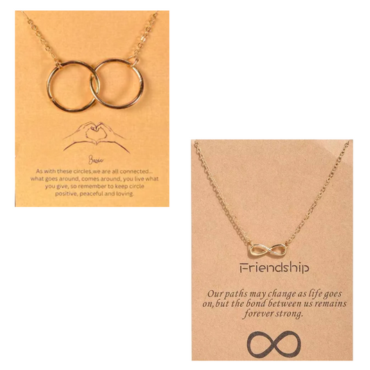 Oralia Golden Infinity & Double Ring Necklace Combo - DropShp
