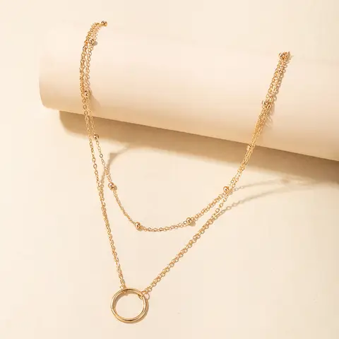 Double Layer Ring Necklace (Golden) - DropShp