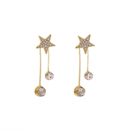 Golden Star Drop Korean Earrings - DropShp
