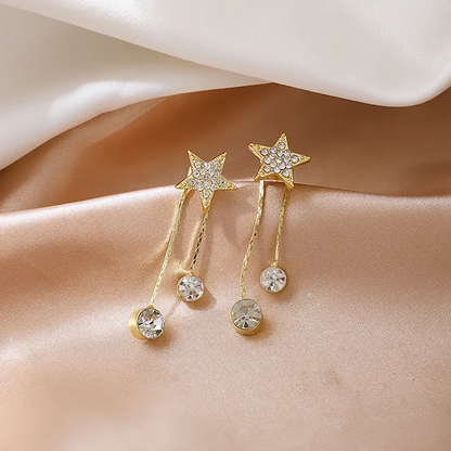 Golden Star Drop Korean Earrings - DropShp