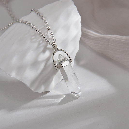 Transparent Pencil Pendant Necklace With Stainless Steel Chain (D-23) - DropShp