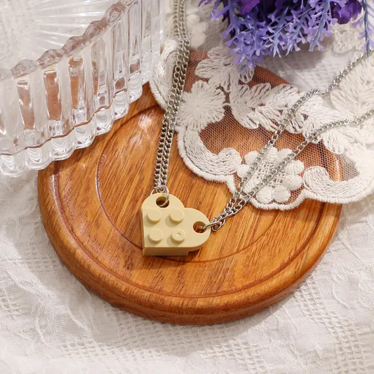 Heart Shape Brick Lego Couple Necklace - DropShp