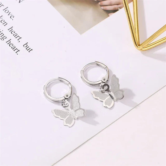 Cute Silver Butterfly Huggies - DropShp