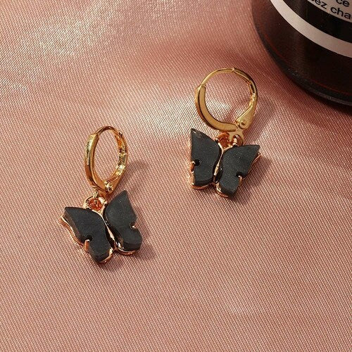 Cute Acrylic Black Butterfly Huggies - DropShp