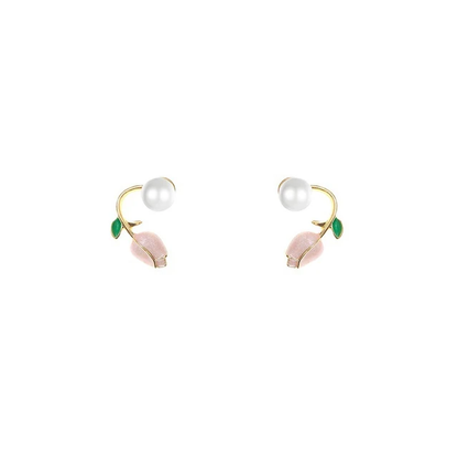 Korean Tulip Pearl Flower Earrings - DropShp