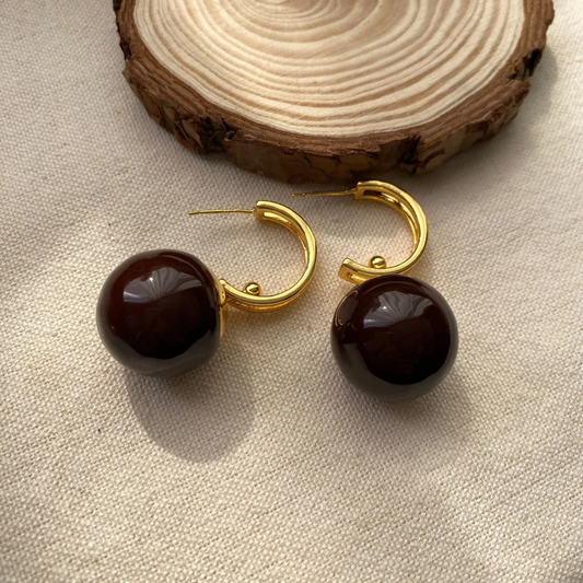Gold Plated Cherry Stud Earrings - DropShp