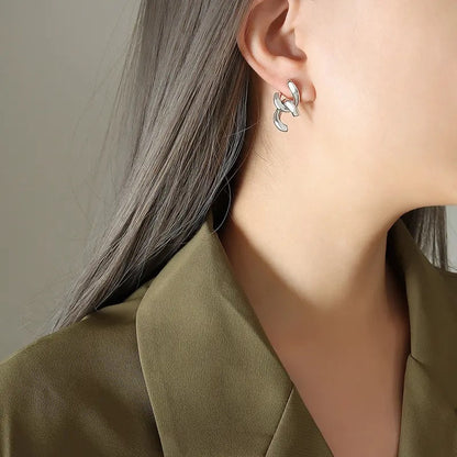 Silver Plated Link Chain Western Earrings - DropShp