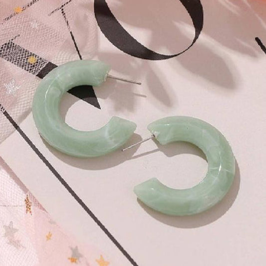 Trendy Sea Green Hoop Earrings - DropShp