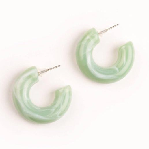 Trendy Sea Green Hoop Earrings - DropShp