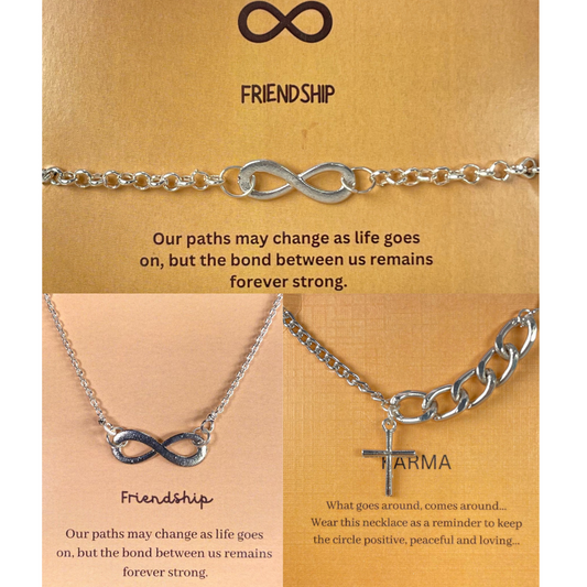 Pack Of 3 Cross Infinity Necklace & Bracelet Combo - DropShp