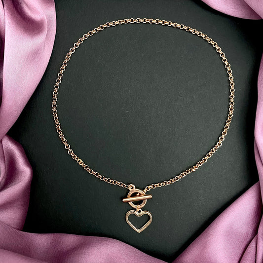 Golden Heart Single Chain Necklace - DropShp