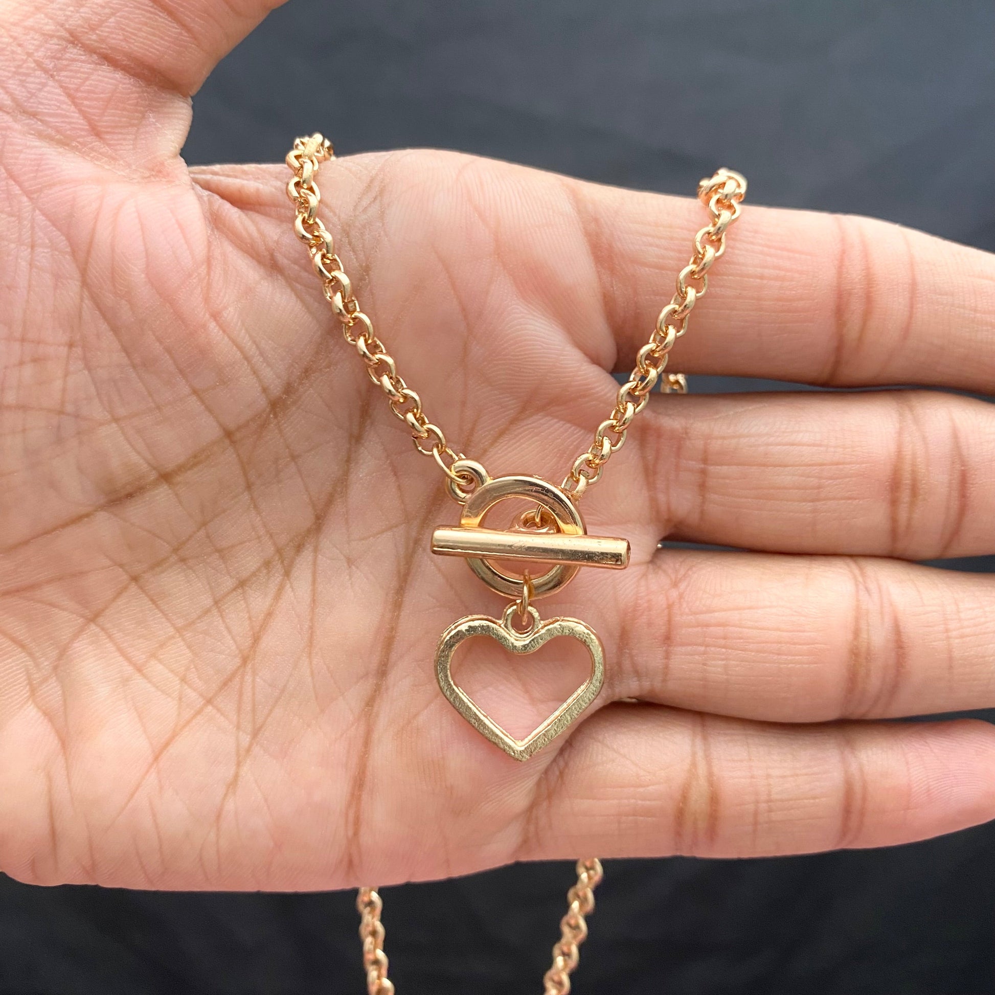 Golden Heart Single Chain Necklace - DropShp