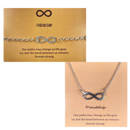 Silver Infinity Necklace & Bracelet Combo - DropShp