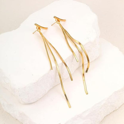 Golden Long Tassel Earrings - DropShp