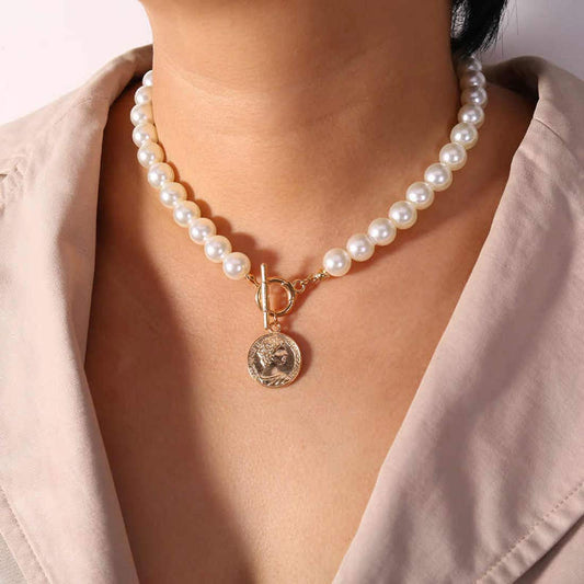 Coin Glass Pearl Choker - DropShp