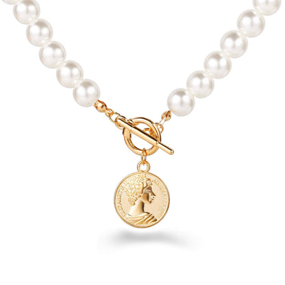 Coin Glass Pearl Choker - DropShp