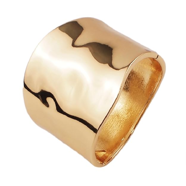 Chunky Opening Wide-Grooved 18K Gold Plated Antitarnish Thick Cuff Bracelet - DropShp