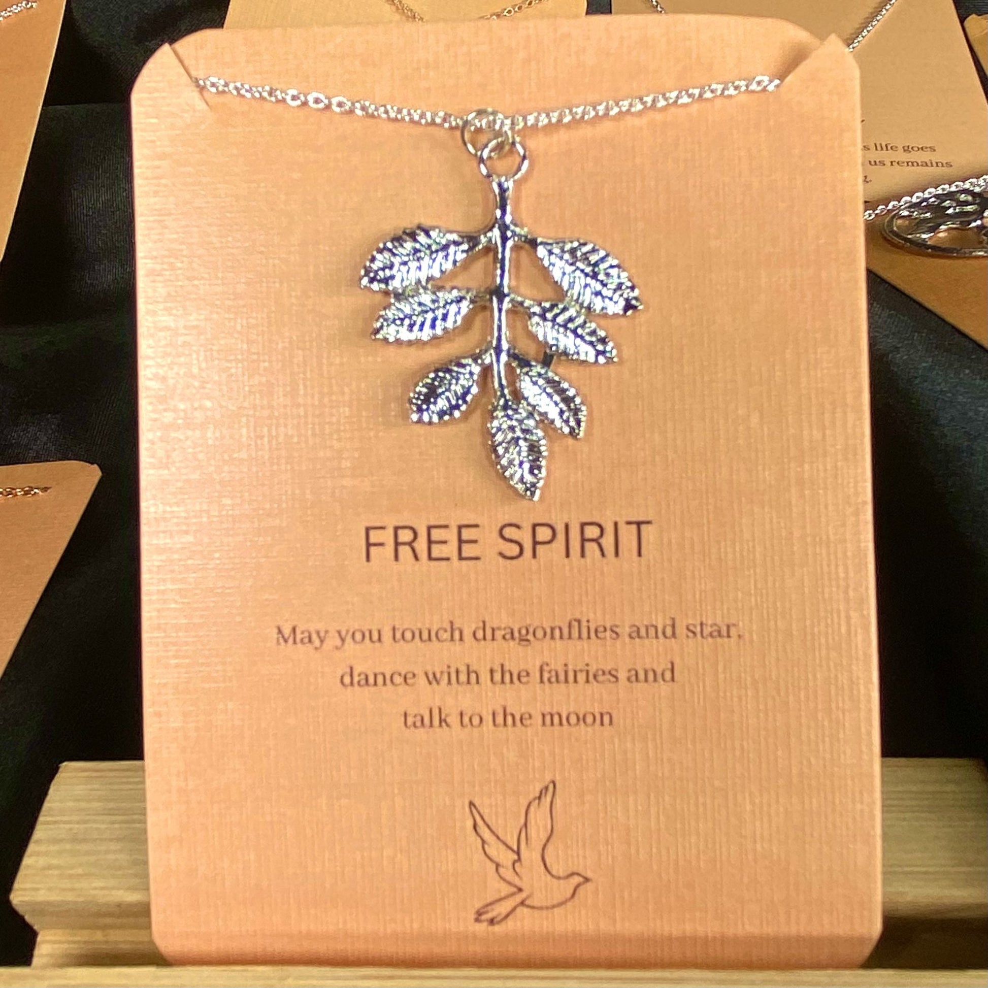 Silver Leaf Minimal Card Necklace| Waterproof Chain | Perfect for Dailywear - DropShp