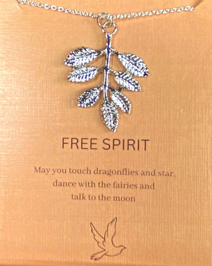Silver Leaf Minimal Card Necklace| Waterproof Chain | Perfect for Dailywear - DropShp