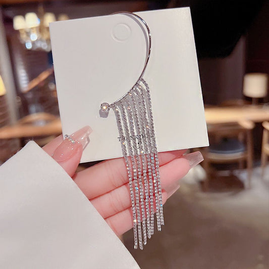 Korean Silver Tassel Earcuff - DropShp