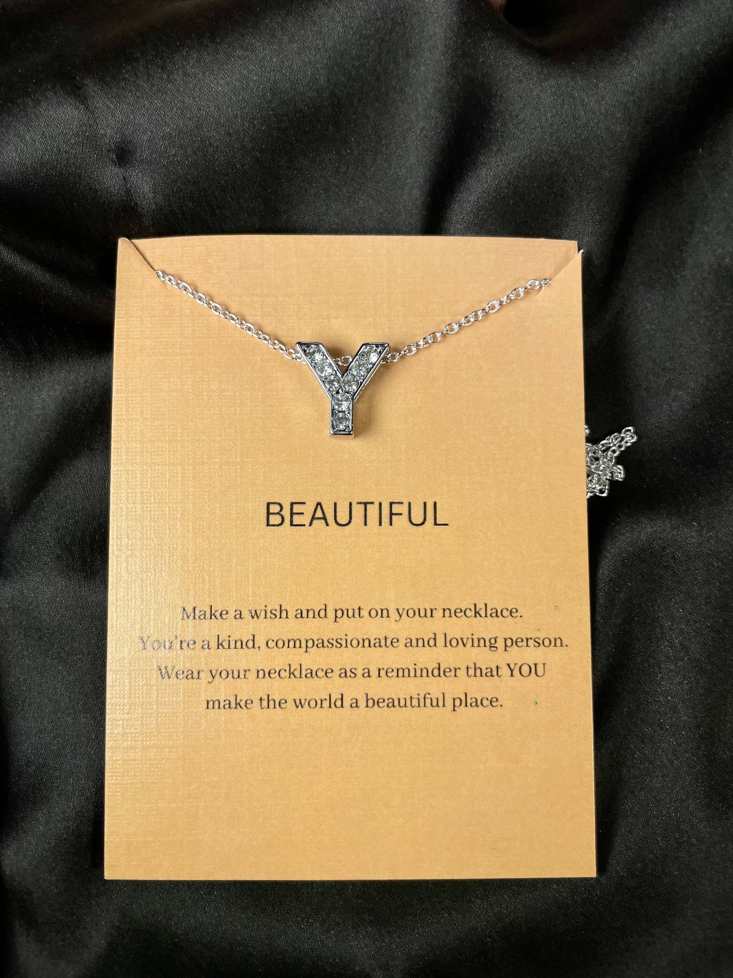Alphabet Y Initial Pendant Silver Necklace - DropShp