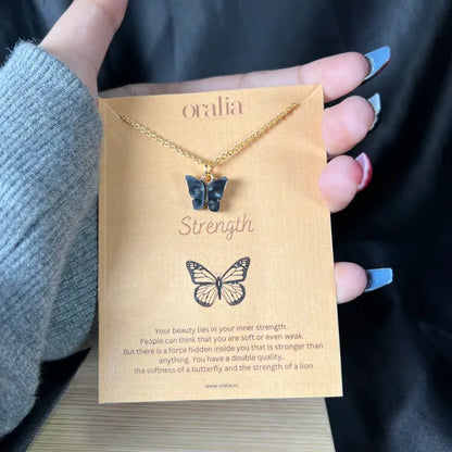 Black & White Butterfly Necklace and Bracelet Combo | Perfect For Dailywear - DropShp