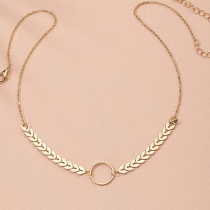 Golden Arrow & Ring Chain Necklace | Perfect For Dailywear - DropShp