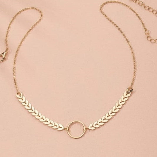 Golden Arrow & Ring Chain Necklace | Perfect For Dailywear - DropShp