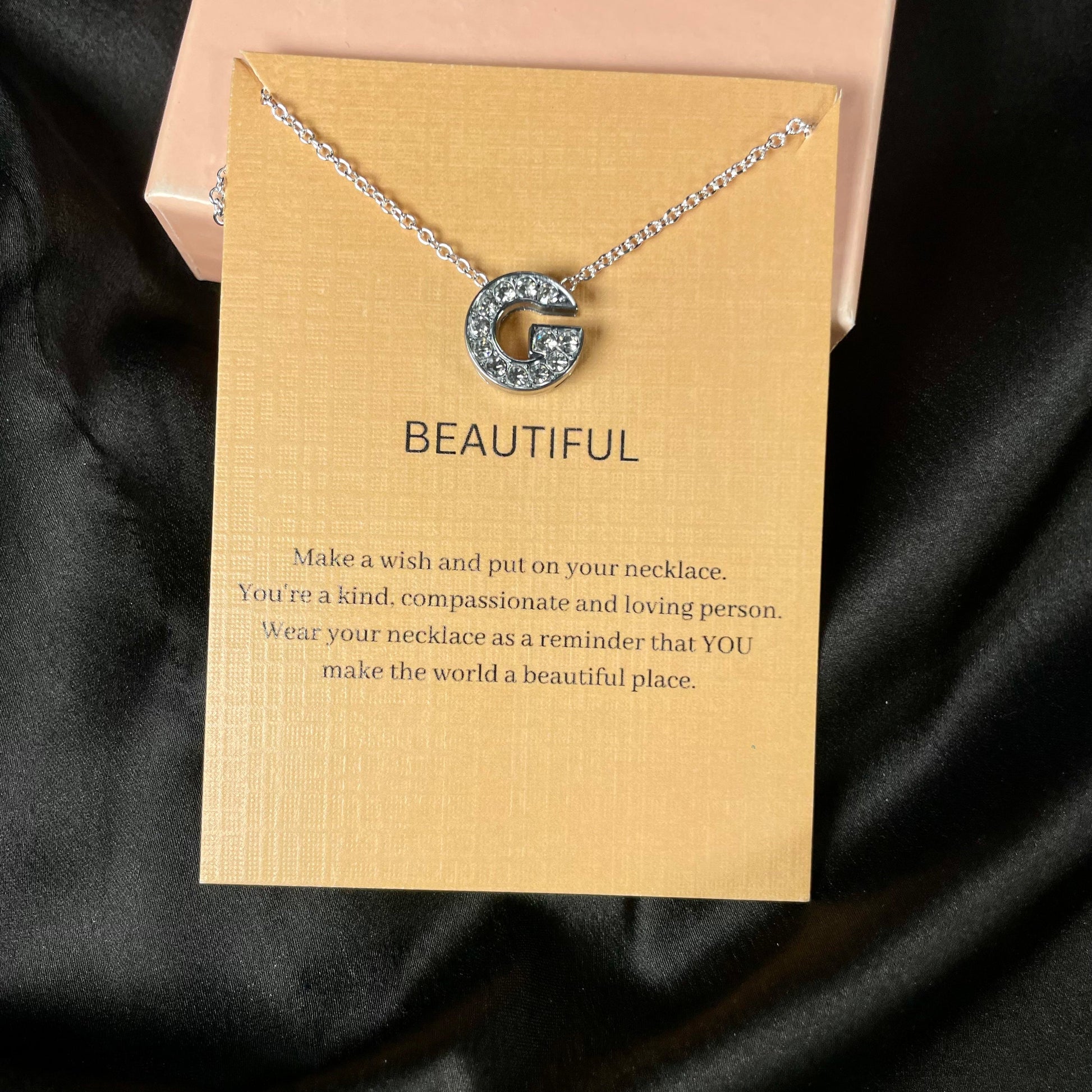 Alphabet G Initial Pendant Silver Necklace - DropShp