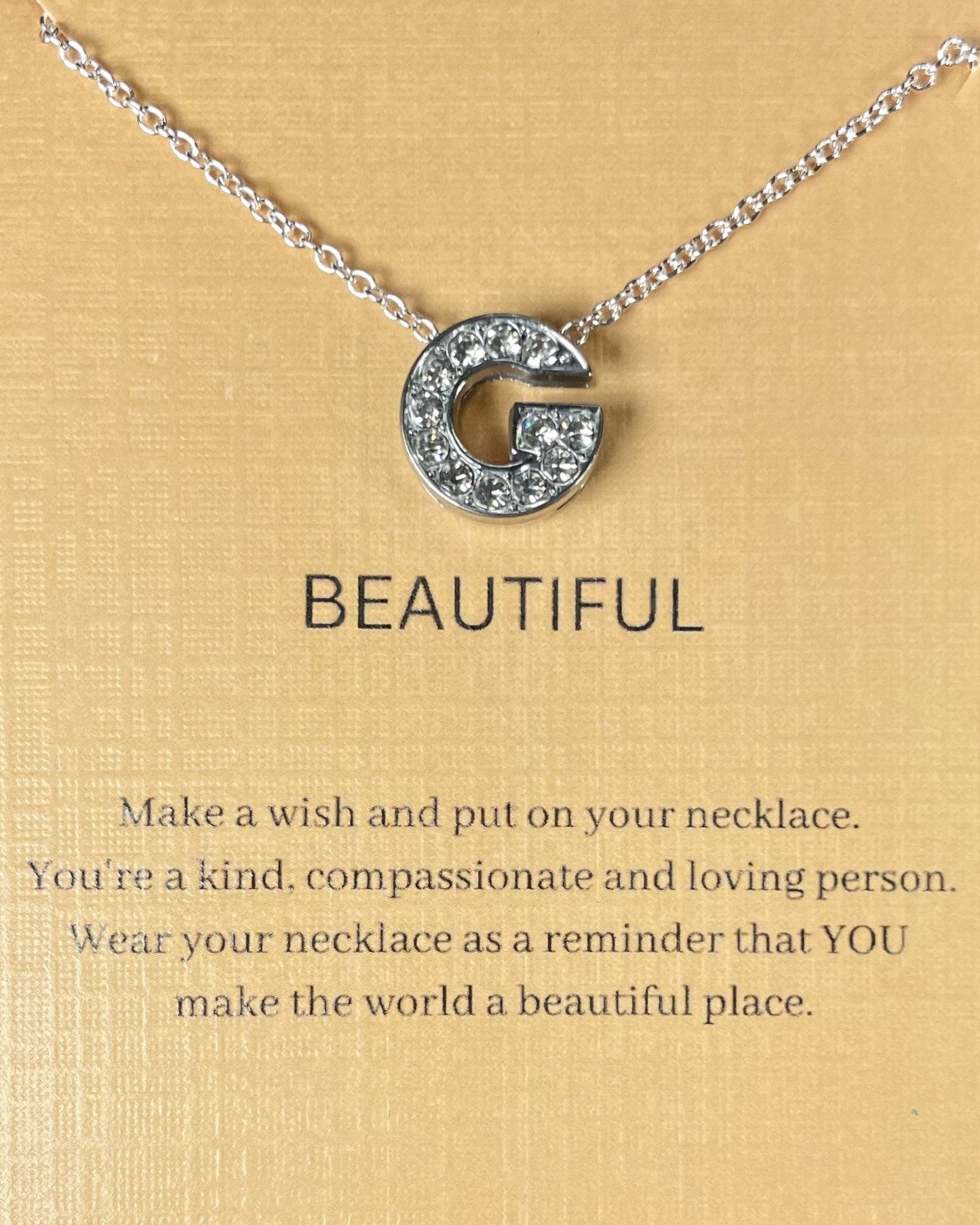 Alphabet G Initial Pendant Silver Necklace - DropShp