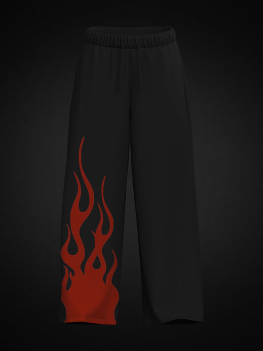 RED FLAME UNISEX BAGGY FIT SWEATPANTS