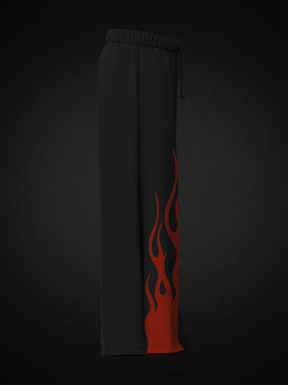 RED FLAME UNISEX BAGGY FIT SWEATPANTS