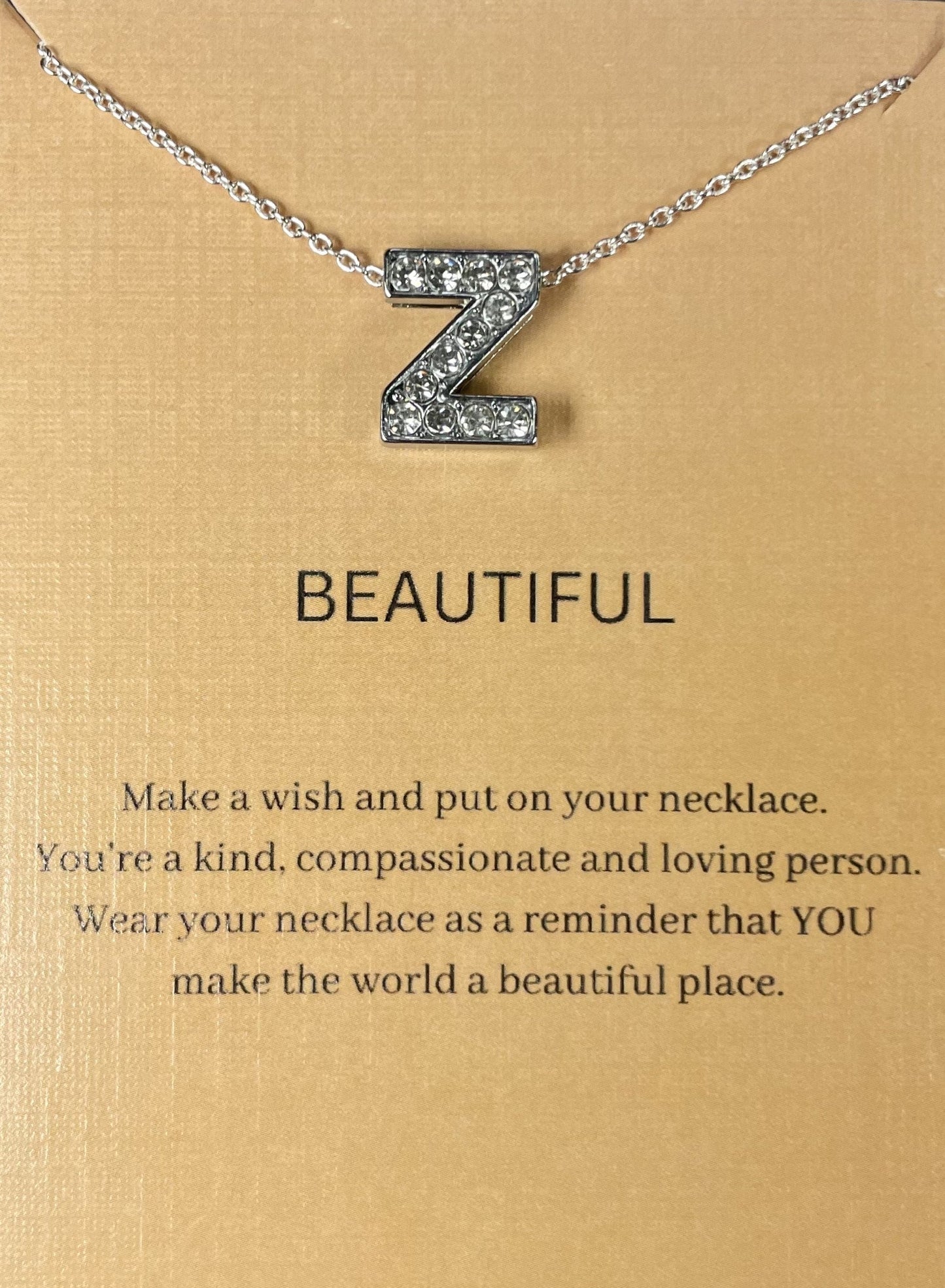 Alphabet Z Initial Pendant Silver Necklace - DropShp
