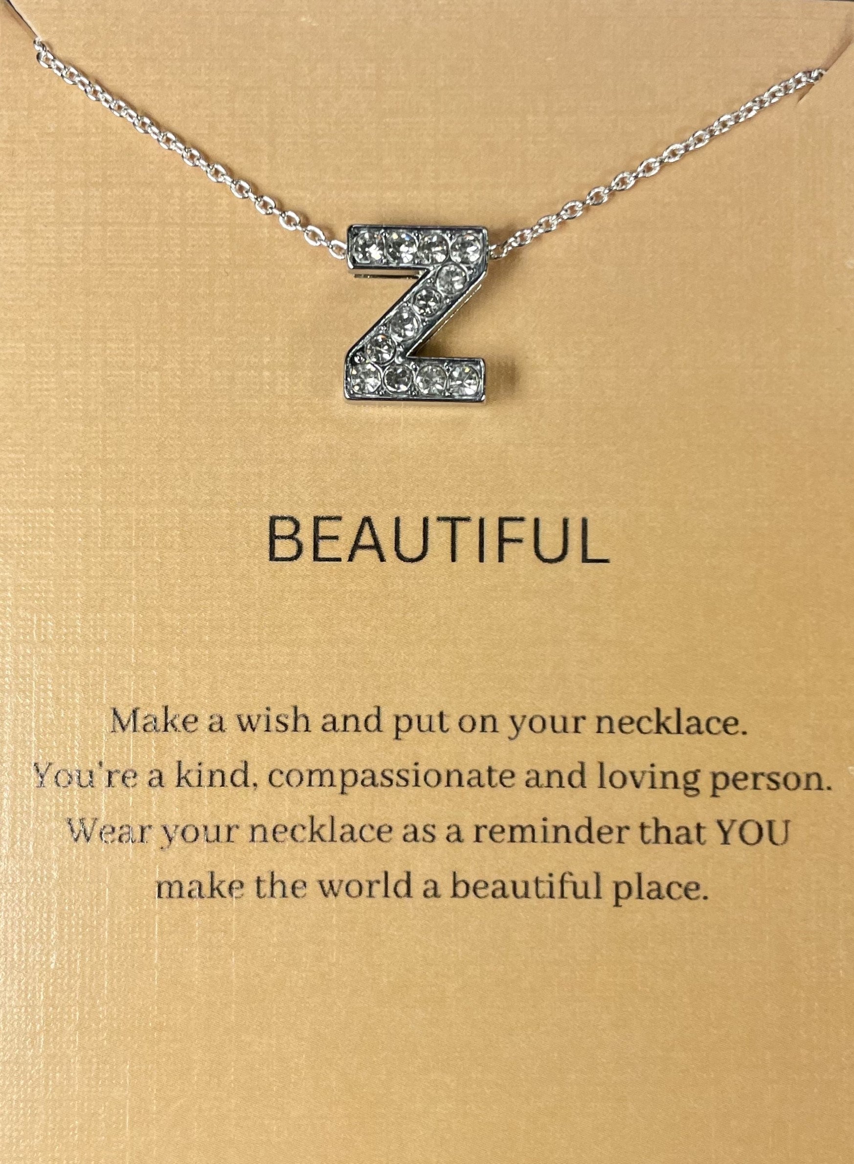 Alphabet Z Initial Pendant Silver Necklace - DropShp