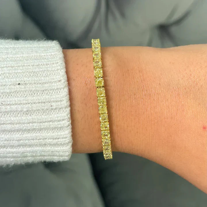 18K Gold Plated Anti-tarnish Cubic Zirconia Tennis Bracelet For Men & Women Hip Hop Jewelry - DropShp