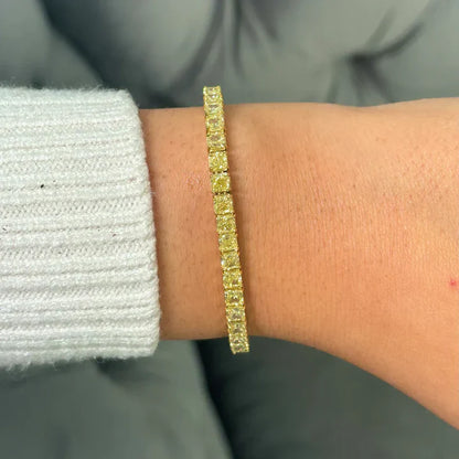 18K Gold Plated Anti-tarnish Cubic Zirconia Tennis Bracelet For Men & Women Hip Hop Jewelry - DropShp