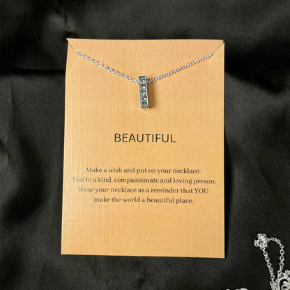 Alphabet I Initial Pendant Silver Necklace - DropShp