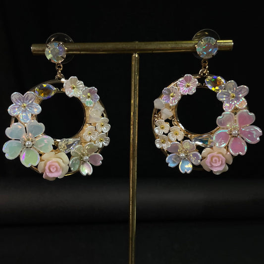 Crystal Uneven Flower Korean Earrings - DropShp