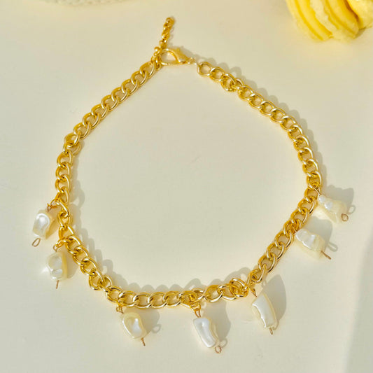Gold Plated Alloy Anti Tarnish Boho Hanging Stones Necklace For Women - DropShp