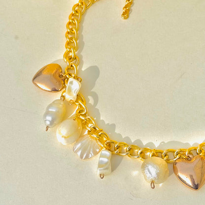 Gold Plated Alloy Anti Tarnish Boho Heart Charm Necklace For Women - DropShp