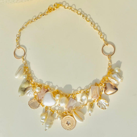 Gold Plated Layered Alloy Anti Tarnish Boho Multi Charms Necklace For Women - DropShp