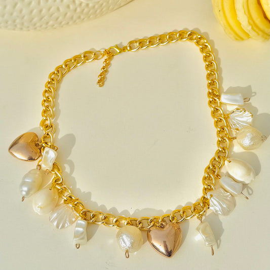 Gold Plated Alloy Anti Tarnish Boho Heart Charm Necklace For Women - DropShp