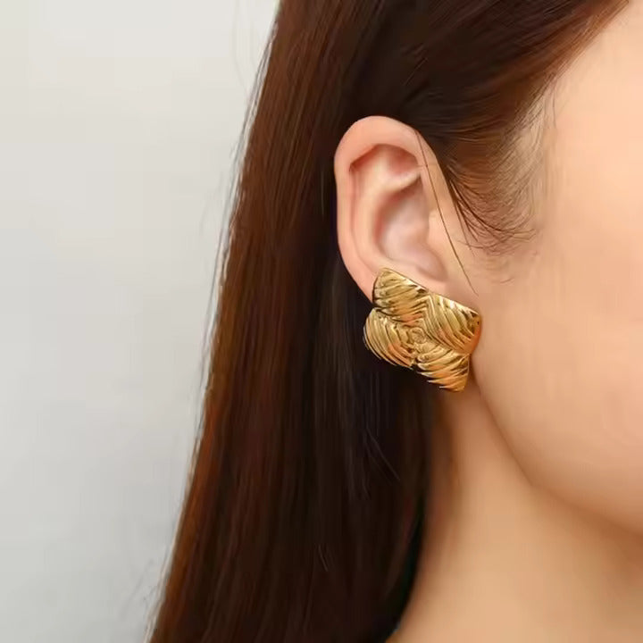 18K Gold-Plated Stainless Steel Square Stud Earrings - DropShp
