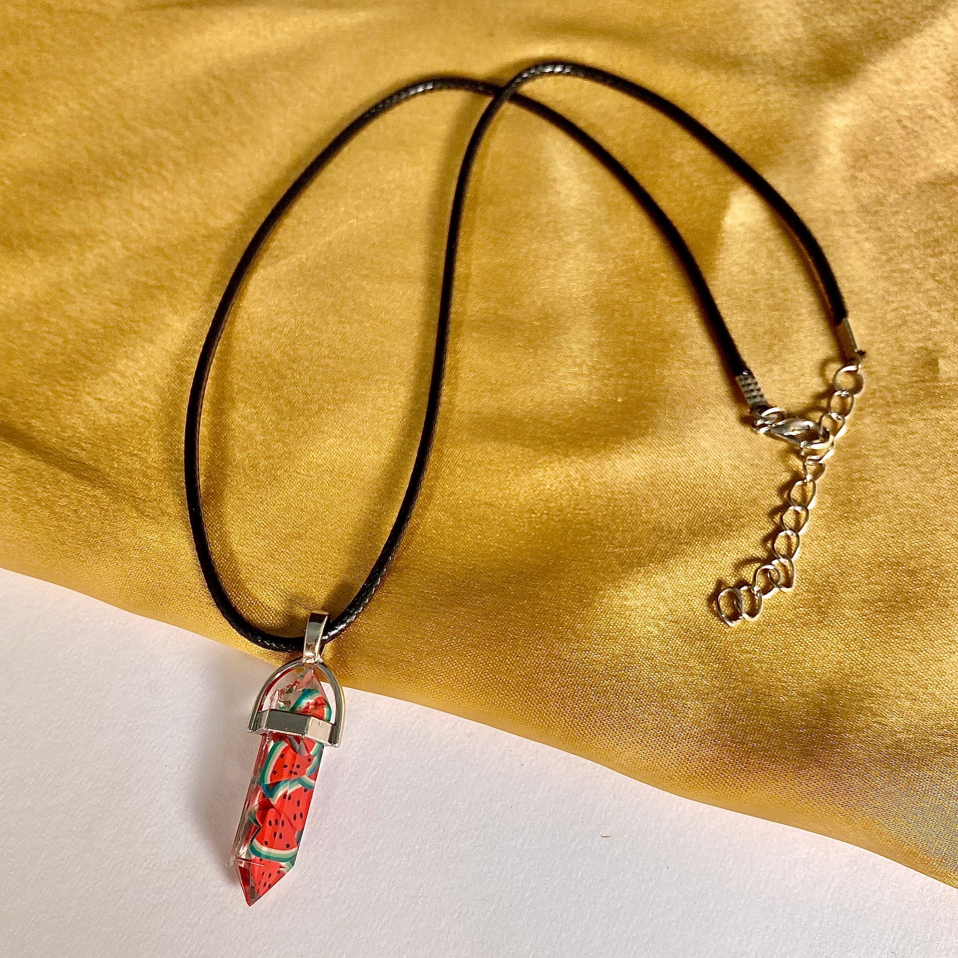 Watermelon Print Pencil Pendant Necklace (D-6) - DropShp