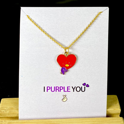 Cute Tata BTS Character Necklace (Golden) - DropShp
